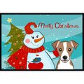 Carolines Treasures Snowman With Jack Russell Terrier Indoor and Outdoor Mat- 18 x 27 in. BB1880MAT